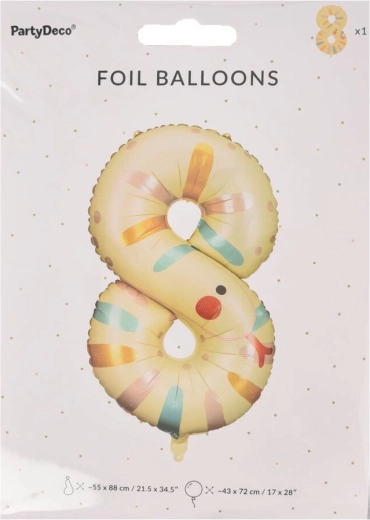Folijski balon broj 8 s motivom zmije KIDS 88 cm