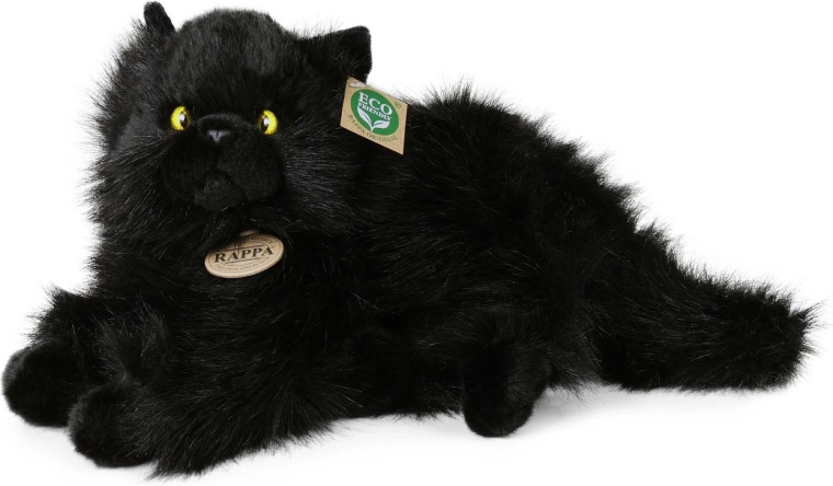 Rappa Black Lying Plush Cat 30 cm Eco-Friendly