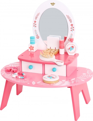 Ružičasta drvena toaletna stolica sa zrcalom Tooky Toy