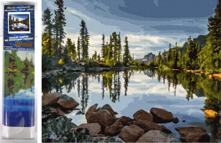 Dijamantno slikanje Mirno jezero 30x40 cm