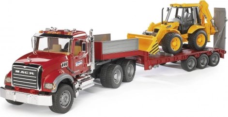 Bruder kamion MACK s poluprikolicom i utovarivačem JCB 4CX 1:16