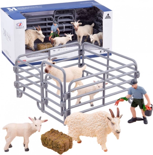 Serija životinje farma – set koza s ogradom, figurice – Koza