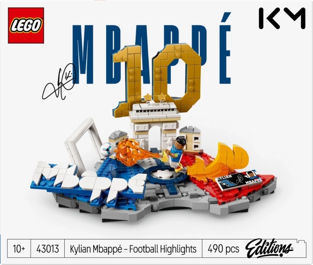 Minifigura Kyliana Mbappéa u akcijskoj pozi