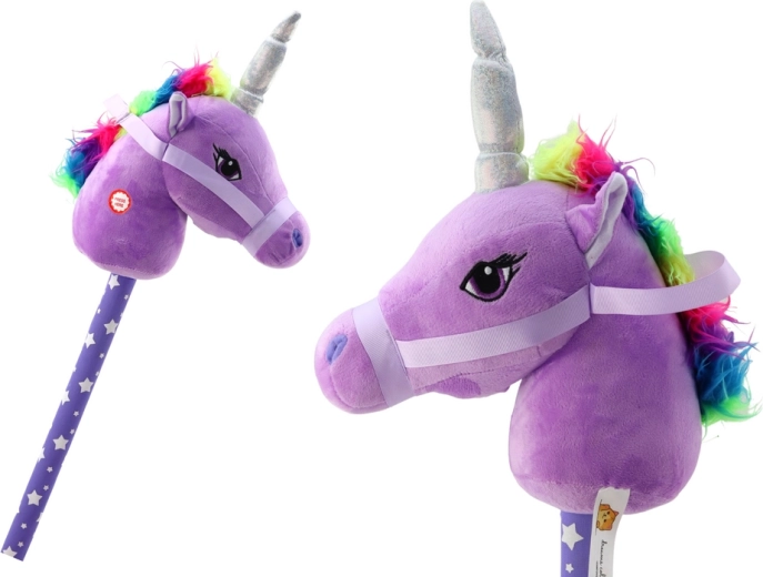 Plišana glava jednoroga na štapu Hobby Horse Unicorn Purple Sounds