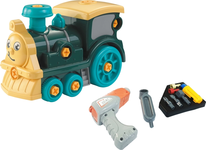 Buildable Toy Train with Electric Screwdriver