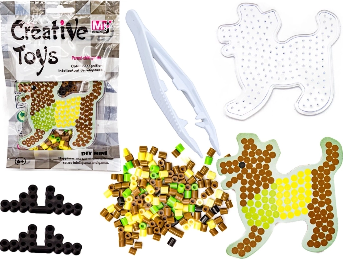 Iron-on beads with template in a bag – dog in a T-shirt