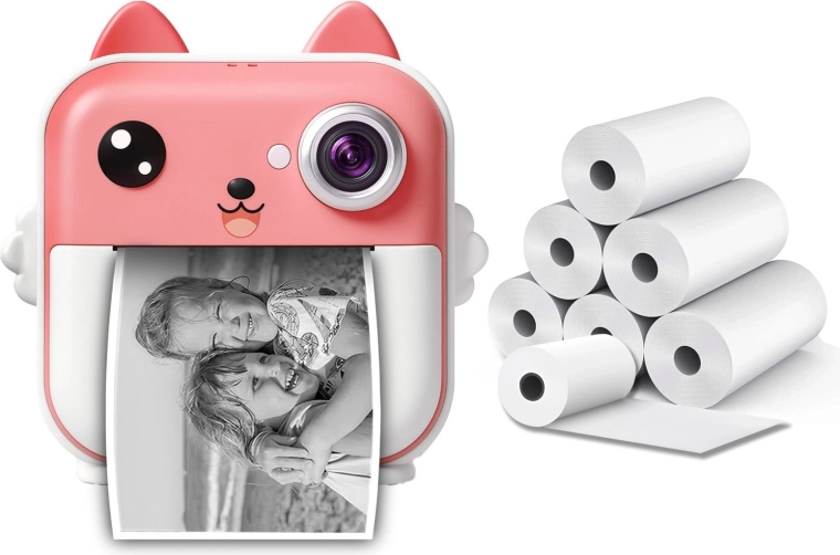 Instantni fotoaparat RENEW FORCE ružičasti s termotiskom 48 Mpx + 6 rola papira