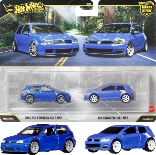 Hot Wheels Premium set od 2 auta Volkswagen Golf R32 (2004) i Golf MK7