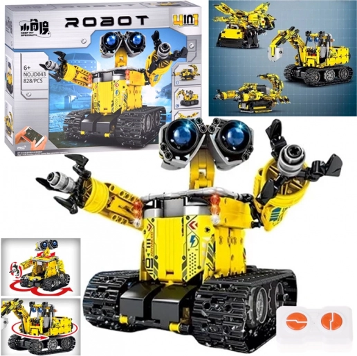 Konstrukcijski set 4u1 – daljinski upravljani roboti i strojevi, 828 dijelova