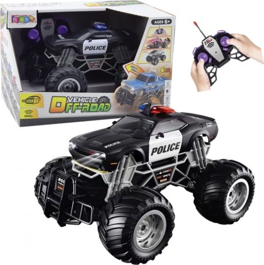 Policijski terenski auto na daljinsko upravljanje 1:16 s svjetlima i dimom