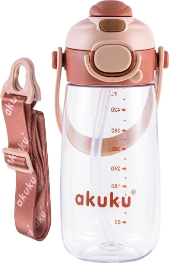 Školska boca sa slamkom Akuku 480 ml mocha