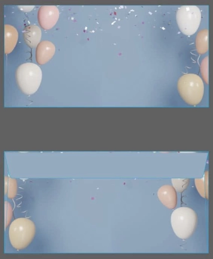 Colorful DL Envelope with Balloon Design
