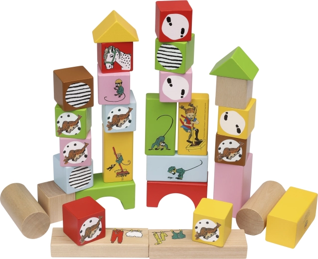 Drvene kocke Pipi Duga Čarapa – set od 30 kom