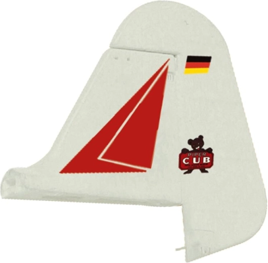 Vertical stabilizer with rudder for Piper Super Cub EP-Pro, red