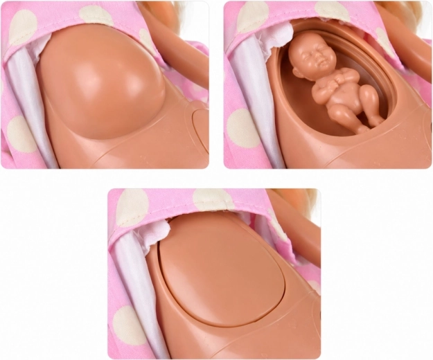 Mom’s rotating belly with a baby inside