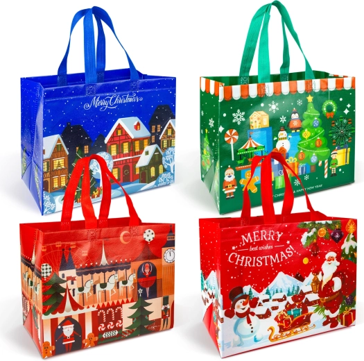 Christmas gift bag made of nonwoven fabric 31 × 25 × 17 cm - 1 piece