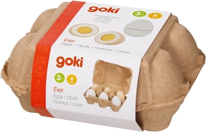 Goki drvena jaja u kartonskoj podlošci (6 kom)