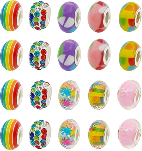 Colorful beads and a rainbow mix for creative decorating