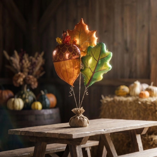Set of foil balloons with an autumn motif, 3 pcs