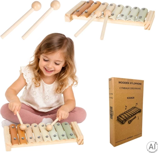 Wooden children’s xylophone, 8 tones