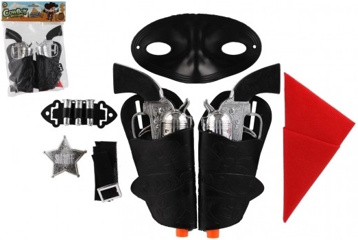 Kaubojski set za djecu – 2 pištolja s futrolama i dodacima (19 cm)