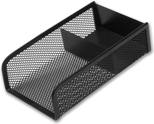 ICO metal stand for notes and paper clips, black