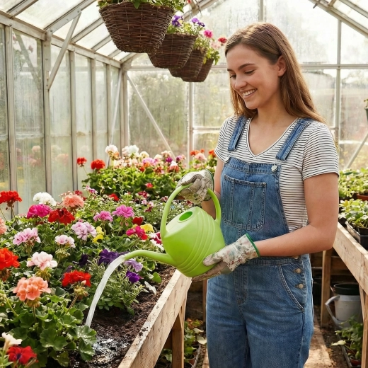 Green Plastic Watering Can 1.45 l