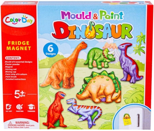6 dinosaur magnets to cast and paint