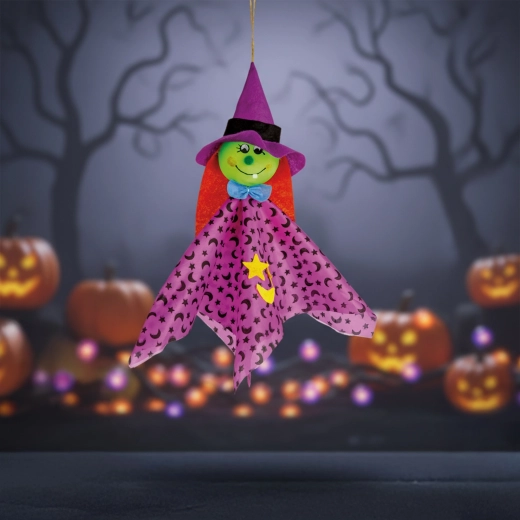 Hanging Halloween Witch Decoration 48 × 44 cm