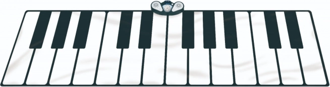 Velika glazbena podloga za djecu 3+ Keyboard XXL 260x74cm s načinom snimanja i MP3 kabelom