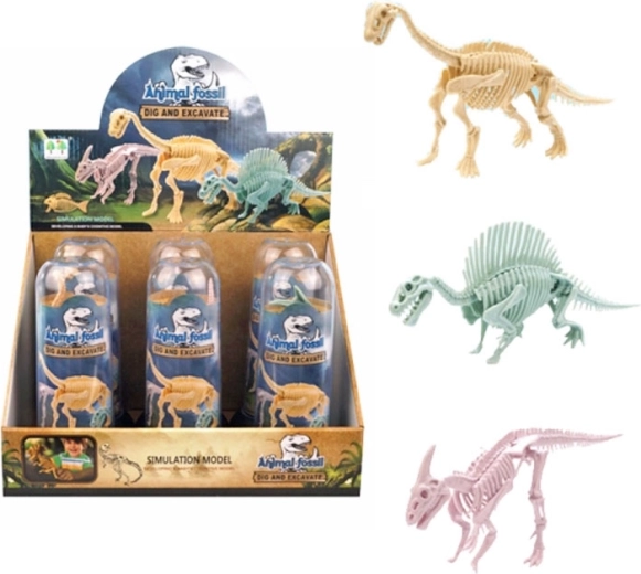 Kostur dinosaura u prozirnoj tubi