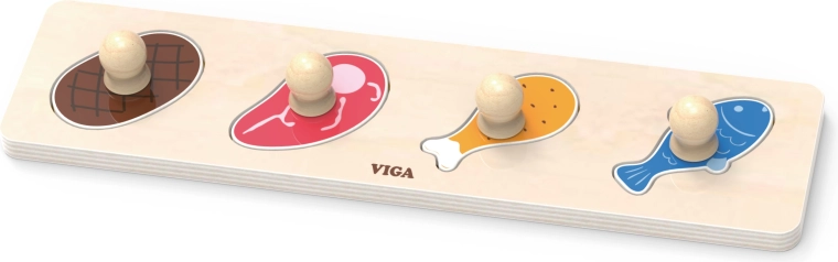 Viga first peg-in puzzle with handles – food