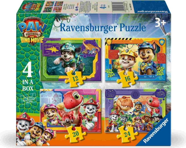 Psići u ophodnji: dinosauri film 4 u 1 puzzle Ravensburger