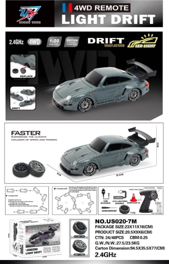 R/C drift auto 1:20 sa svjetlima, zeleno