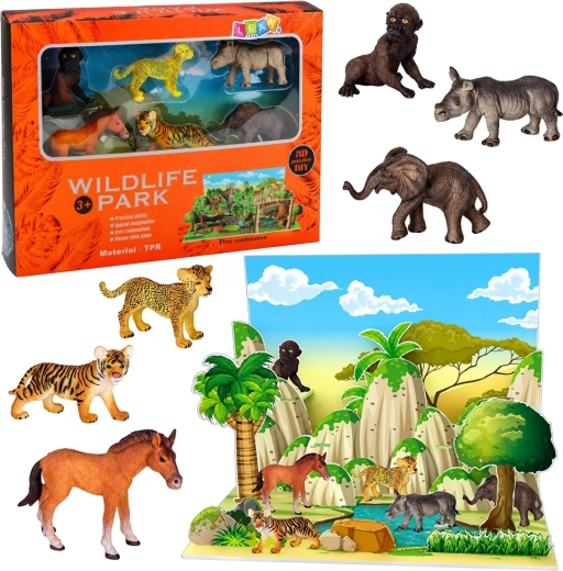 Set figurica divljih životinja s 3D parkom (6 kom)
