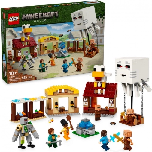 LEGO Minecraft Ghast balon i napad na selo