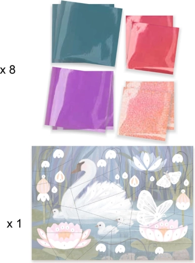 Sjajna folijska mozaika sa šablonom