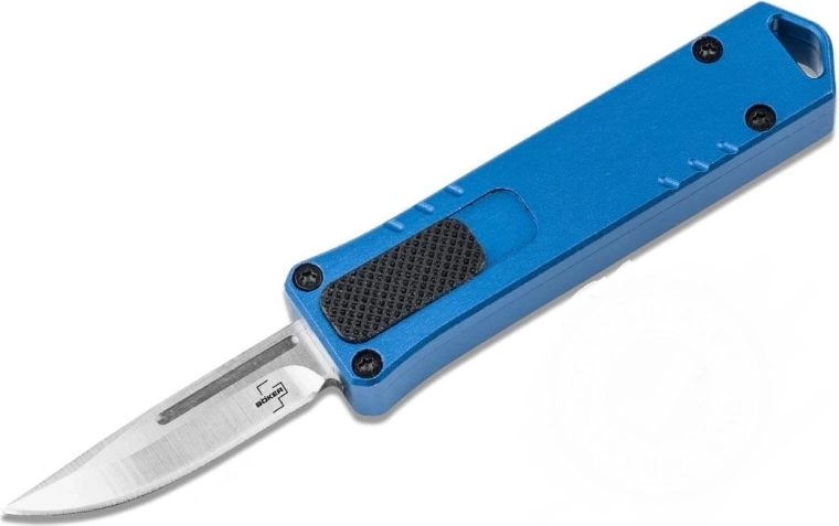 Böker Plus Micro USB OTF plavi automatski nož 4 cm