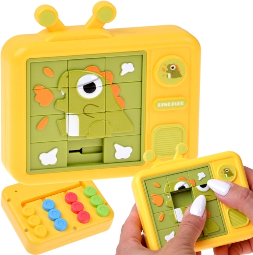 Dvostrana senzorička slagalica dinosaurus – klizna puzzle i šareni labirint - 1 komad