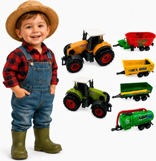 Woopie Mini Farmer set traktora s prikolicama