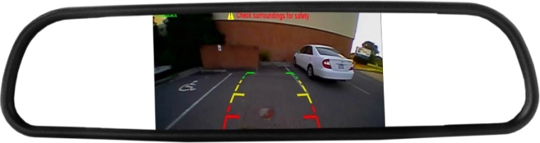 Display integrated into the rear-view mirror
