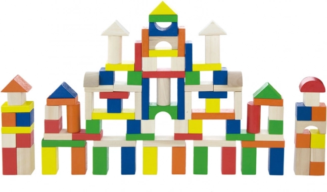 Wooden Blocks in a Bucket 100 pcs BABU