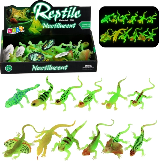 Fluorescentna gumena figurica guštera koja svijetli u mraku 15 cm