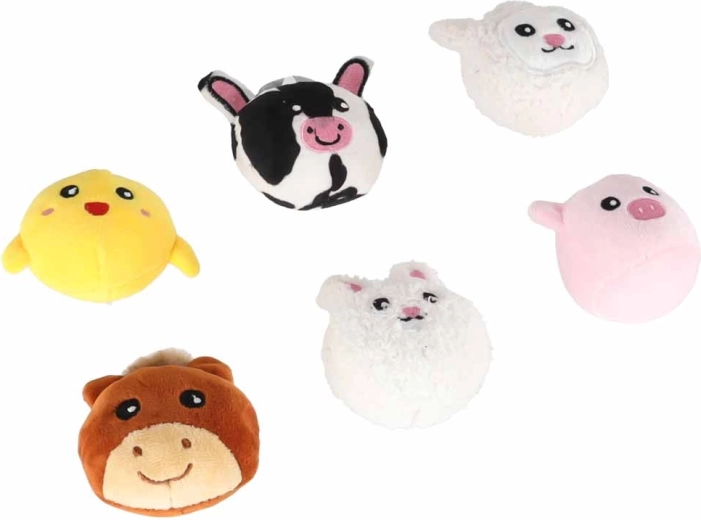 6 plush animals with sounds for more fun