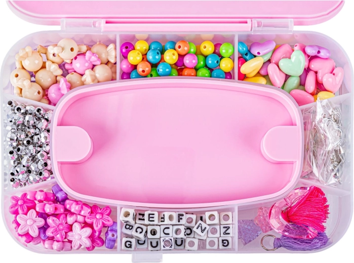 Two-tier case with a mirror and compartments