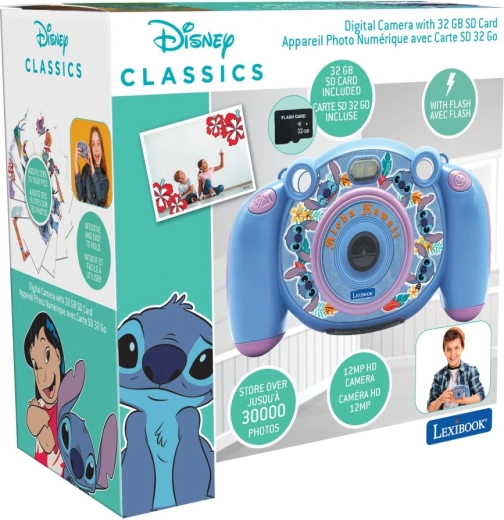 Lexibook dječja HD kamera i fotoaparat Stitch s SD karticom