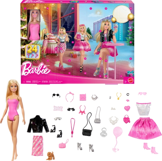 Barbie fashion advent calendar with doll and accessories