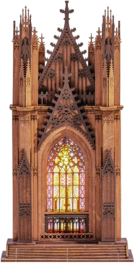 RoboTime Rolife 3D drvena slagalica gotička katedrala Twin Tower s LED rasvjetom