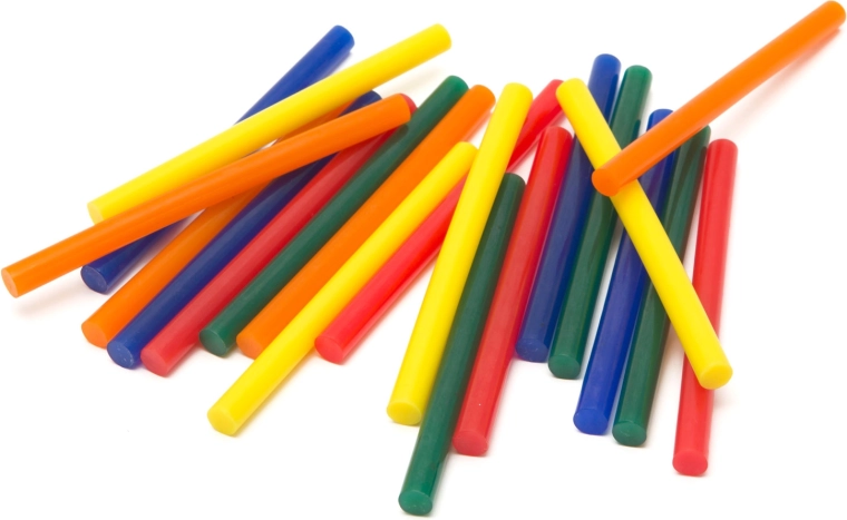 Colored hot-melt glue sticks for glue guns, 7 mm, 20 pcs