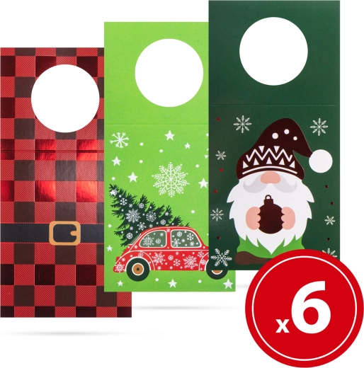 Christmas bottle tags, 6 pcs